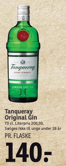 SPAR Tanqueray original gin tilbud