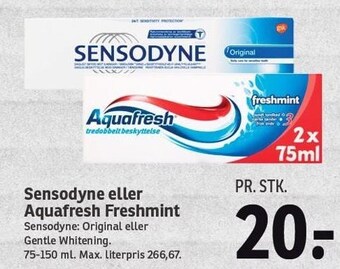 SPAR Sensodyne eller aquafresh freshmint tilbud