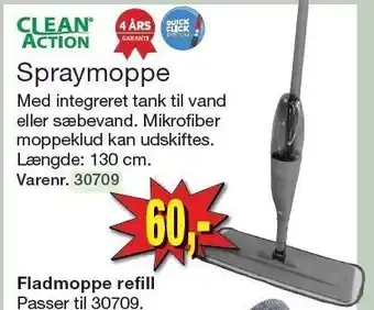 Clean action spraymoppe