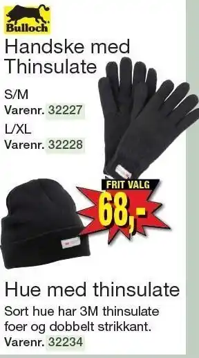 Harald Nyborg Handske med thinsulate eller hue med thinsulate tilbud
