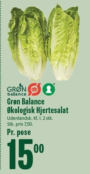 Min Købmand Grøn balance økologisk hjertesalat tilbud