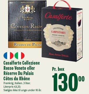 Min Købmand Casalforte collezione rosso veneto eller réserve du palais côtes du rhône tilbud