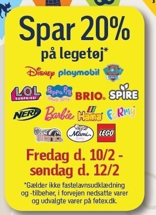 Føtex Spar 20% på legetøj tilbud