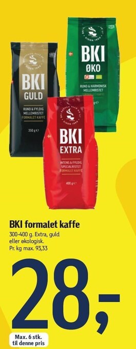 Føtex Bki formalet kaffe tilbud