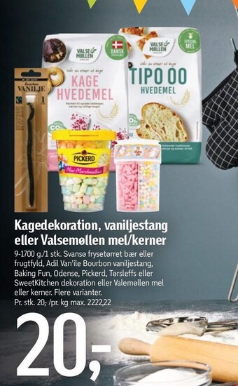 Føtex Kagedekoration, vaniljestang eller valsemøllen mel/kerner tilbud
