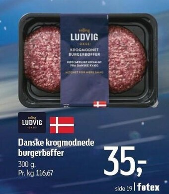 Føtex Ludvig danske krogmodnede burgerbøffer tilbud