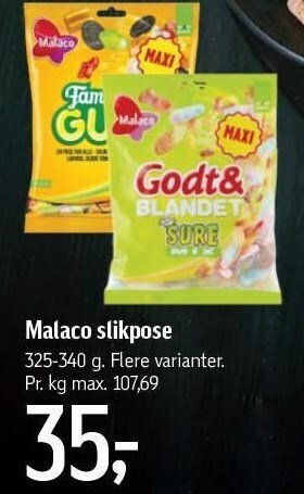 Føtex Malaco slikpose tilbud