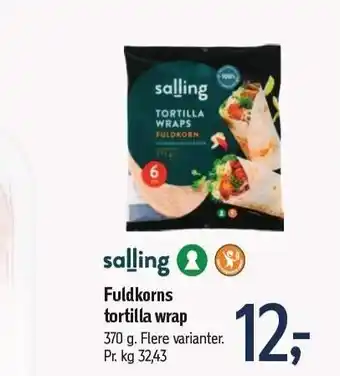 Føtex Salling fuldkorns tortilla wrap tilbud