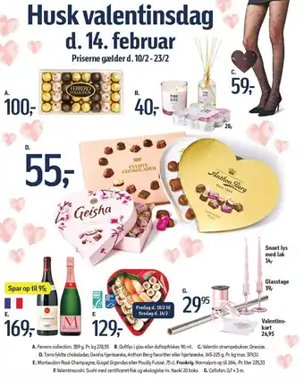 Føtex Chokolade, vin, lys, strømpebukser, sushi el. bånd tilbud