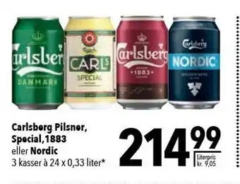 Citti Carlsberg pilsner, special, 1883 el. nordic - 3 ks. tilbud