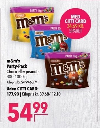 Citti M&m's party-pack tilbud
