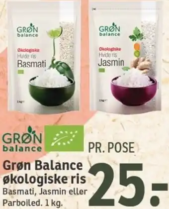 SPAR Grøn Balance Økologiske Ris 1Kg tilbud
