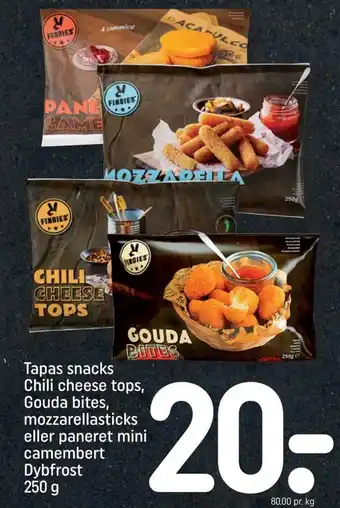 REMA 1000 Tapas Snacks Chili Cheese Tops tilbud