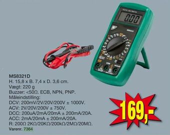 Harald Nyborg Digital multimeter. Scalavælger for alle typer strømenheder. Diodefunktion. Testkabel medfølger. Batteri: 9V tilbud