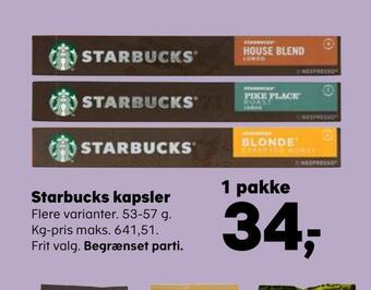 Kvickly Starbucks kapsler tilbud