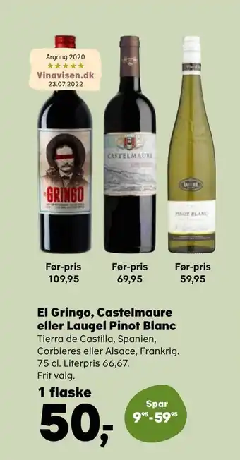 SuperBrugsen El gringo, castelmaure eller laugel pinot blanc tilbud