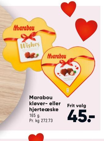 Bilka Marabou kløver- eller hjerteæske tilbud