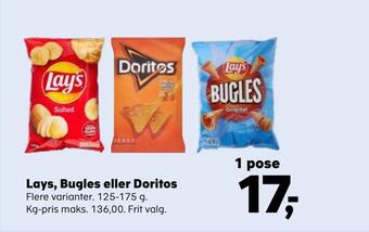 Kvickly Lays, bugles eller doritos tilbud