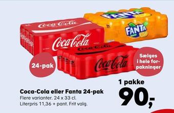 Kvickly Coca-cola eller fanta 24-pak tilbud