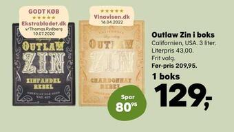 SuperBrugsen Outlaw zin i boks tilbud