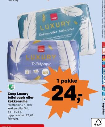 SuperBrugsen Coop luxury toiletpapir eller køkkenrulle tilbud