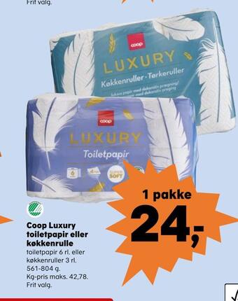 Kvickly Coop luxury toiletpapir eller køkkenrulle tilbud