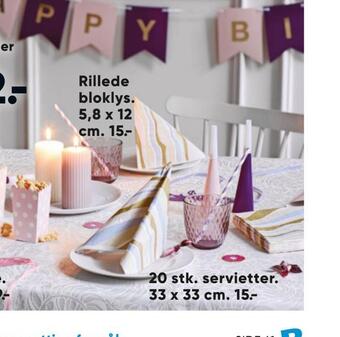Bilka 20 stk. servietter tilbud