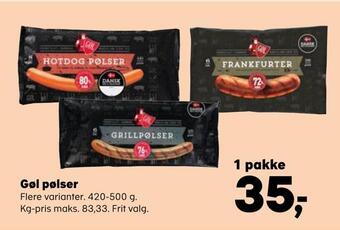 Kvickly Gøl pølser tilbud
