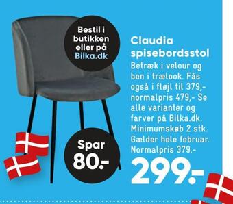 Bilka Claudia spisebordsstol tilbud
