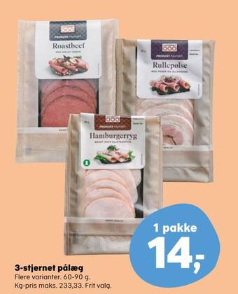 Kvickly 3-stjernet pålæg tilbud