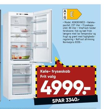 Bilka Køle- fryseskab tilbud