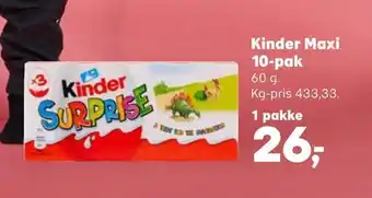 Kvickly Kinder maxi 10-pak tilbud