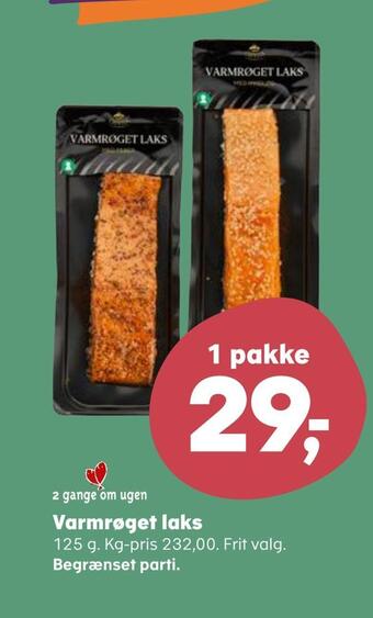 SuperBrugsen Varmrøget laks tilbud