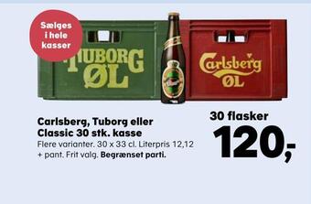 SuperBrugsen Carlsberg, tuborg eller classic 30 stk. kasse tilbud