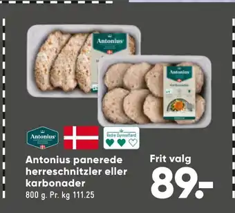 Bilka Antonius panerede herreschnitzler eller karbonader tilbud