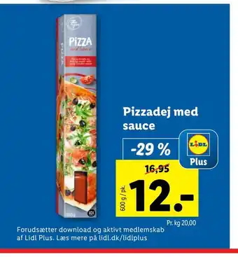 Pizzadej med sauce