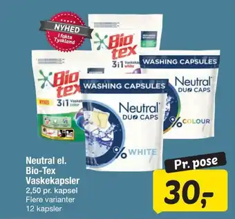 Fakta Tyskland Neutral el. bio-tex vaskekapsler tilbud