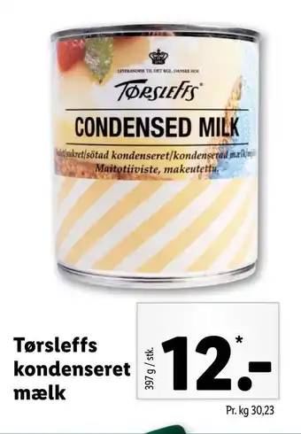 Lidl Tørsleffs kondenseret mælk tilbud