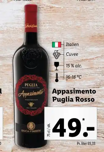 Lidl Appasimento puglia rosso tilbud