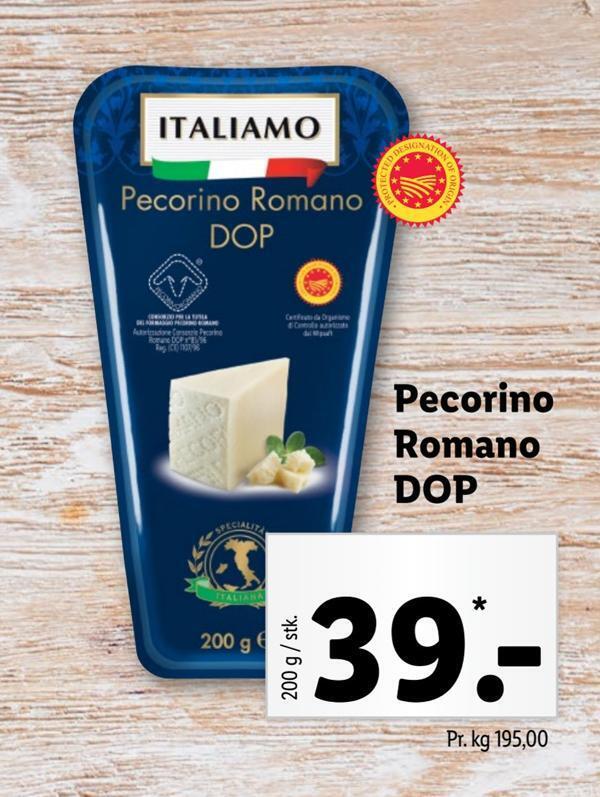 Pecorino romano dop tilbud hos Lidl