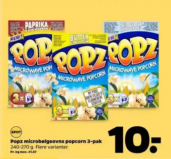 Netto Popz microbølgeovns popcorn 3-pak tilbud
