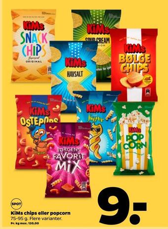Netto Kims chips eller popcorn tilbud
