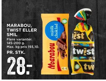 MENY Marabou, twist eller smil tilbud