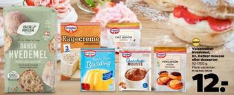 Netto Valsemøllen hvedemel, dr. oetker mousse eller desserter tilbud