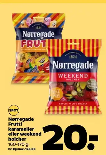 Netto Nørregade frutti karameller eller weekend bolcher tilbud