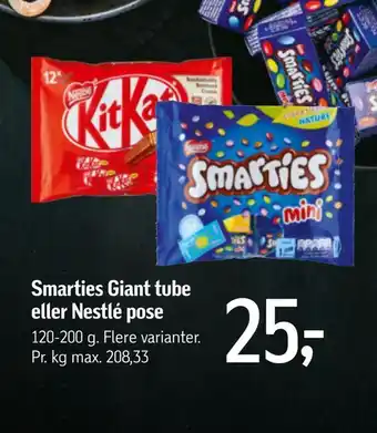 Føtex Smarties giant tube eller nestlé pose tilbud