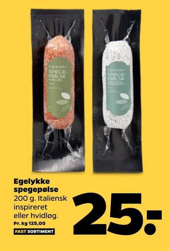 Netto Egelykke spegepølse tilbud