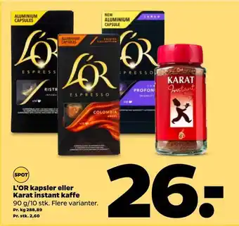 Netto L'or kapsler eller karat instant kaffe tilbud