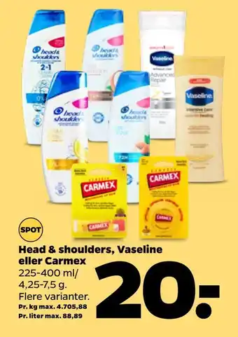 Netto Head & shoulders, vaseline eller carmex tilbud