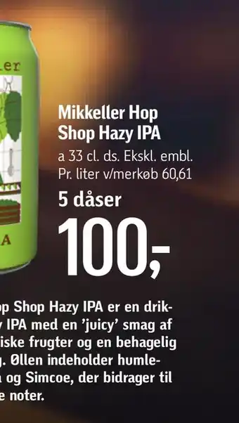 Mikkeller hop shop hazy ipa